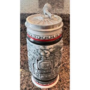 Vtg 1982 Avon Collectibles Lidded Beer Stein Locomotive Train 301745 Ceramarte